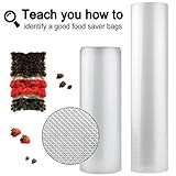 ASTER Food Sealer Bags - 2 PACK- BPA Free Vacuum Sealer Bags Roll 11-Inch and 8-Inch Food Saver Bags for Sous Vide and Fresh Protector