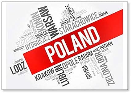 Amazon ポーランドの都市と町のリスト ワードクラウド イラスト クラシック冷蔵庫マグネット Foto Magnets 冷蔵庫マグネット