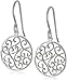 Amazon Collection Sterling Silver Filigree Round Drop Earrings