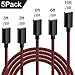 TNSO MFi Certified Phone Cable 5Pack 3FT 3FT 6FT 6FT 10FT Nylon Braided USB Charging & Syncing Cord Compatible with Phone Charger Xs max/X Phone 8 8 Plus 7 7 Plus 6s 6s Plus 6 6 Plus-Silver & White