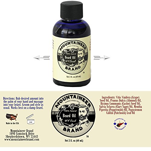 Beard Oil by Mountaineer Brand: WV Coal, 2 oz bottle