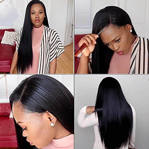 Premier Beauty Long Straight Black Hair Synthetic None Lace Wigs for Women Heat Resistant Fiber Wig 26 Inches