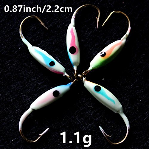 Krazywolf 25 Pieces Glow Ice Fishing Jig Kit