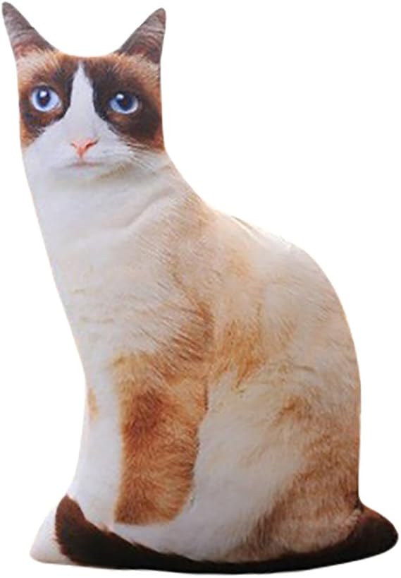 Afdiscount 1 pc 50cm Stuffed 3D Simulation Cat Pillow 4 Styles Funny