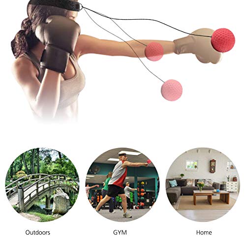 ENUOSUMA Upgraded Boxing Reflex Ball, Boxing Training Ball, Mma Speed Training Suitable for Adult/Kids Best Boxing Equipment for Training, Hand Eye Coordination and Fitness.