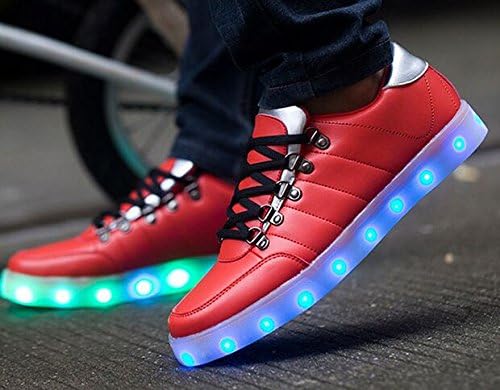 Amazon シューズ 光る カジュアルシューズ メンズ レディスシューズ 蛍光靴 スポーツシューズ 赤い Sxl01 24 5cm アウトドア