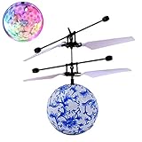 Leegor RC Toy Epoch Air RC Flying Ball, RC Drone Helicopter Ball Built-in Shining LED Lighting for Kids Teenagers Colorful Flyings for Kids Toy Christmas Gift (Blue)