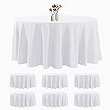 luccido 6 Pack Round Tablecloth 120 Inches White