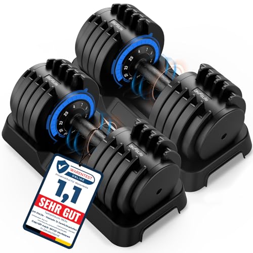 DH FitLife 25kg verstellbare Hanteln Set, 10 Stufen, Kurzhanteln 10-in-1