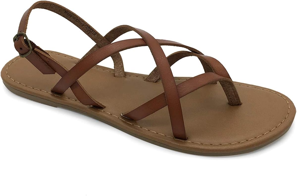 Amazon.com | COLGO Women's Summer Strappy Flat Sandals, Adjustable Casual Fisherman Sandal with 