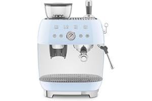 Smeg Retro Semi-Automatic Espresso Machine, EGF03PBUS, Pastel Blue