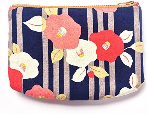 Camellia Zipper Pouch, Change Purse Wallet, Passport Holder, Japanese Prints, Travel Pouch, Padded Small Bag