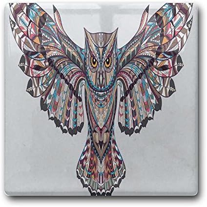 Linpark Owl Flying Square Drink Coaster Holder Cup Mats Ceramics 11cm
