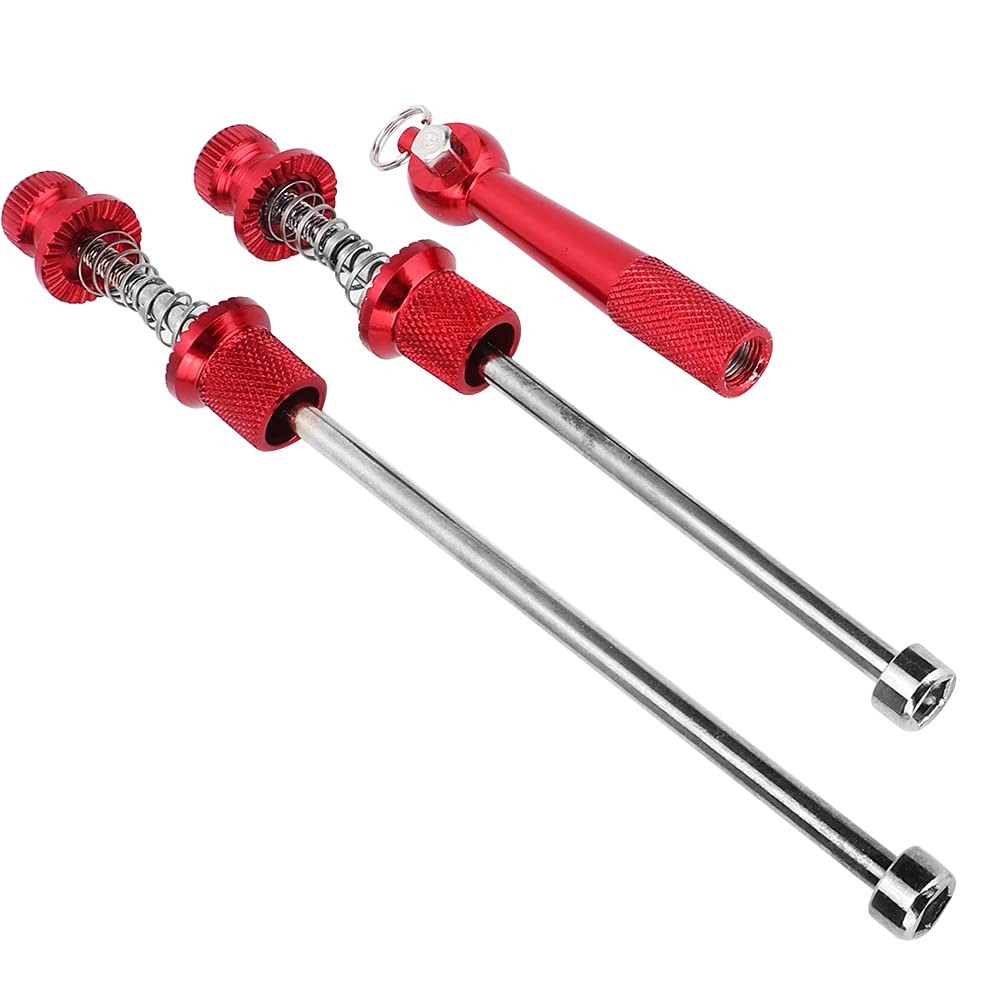 Entatial Quick Release Bike Skewers, Ultra-Light Hub Aluminum Alloy Quick Release Lever, Portable Locking Security Anti-Theft Skewers for Road Bike, Mountain Bike, Folding Bike(Red)