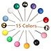 Yalis Push Pins Map Tacks Marking Push Pins 1/8-Inch Head, 15 Mixed Colors, 600-count