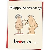 Abeletree Funny Anniversary Card Gifts for Couple Husband Wife, Happy Wedding Anniversary Decoration for Men Women