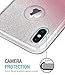 TOZO for iPhone X Case, Shiny [Bling Crystal] Thin Glitter Sparkle [Support Wireless Charging] Premium Three Layer Hybrid TPU Soft Grip Cover Shell for 5.8 Inch iPhone X/iPhone 10 - Gradient Pink