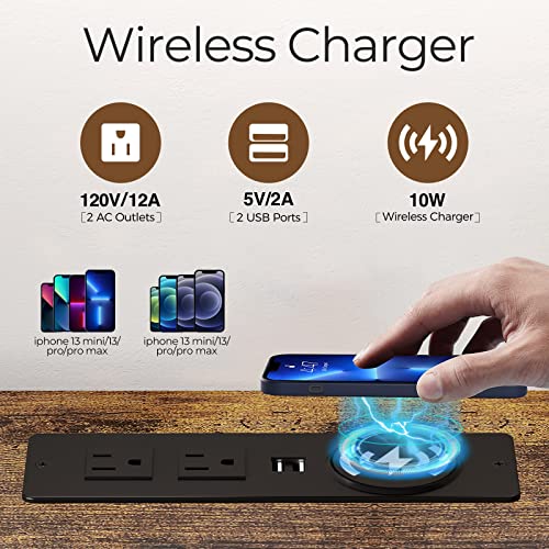 Rolanstar End Table with Wireless Charging Station, Nightstand with