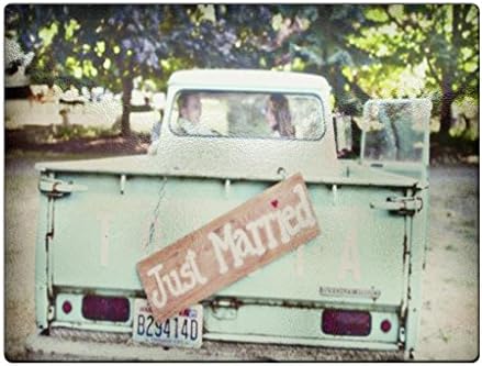 Just Married Hillbilly Wedding - Glass Cutting Board