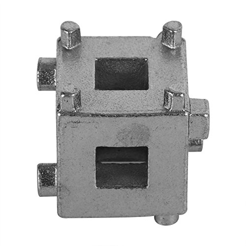 Brake Piston, Car Disc Brake Piston Spreader Tool Remover Tool, Car Rear Disc Brake Piston Retractor Tool Wind Back Cube Calliper Adaptor Silver Fit for Vehicles with 4 Wheel Disc Brakes