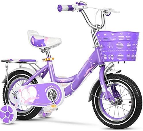 Ysa キッズバイク子供用自転車12 14 16 新生活 2 9歳の子供向けピンク ローズレッド 18インチの男の子と女の子のサイクリング パープル