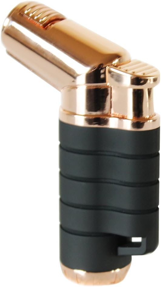 TECHNO Slant Triple Torch Jet Flame Lighter - Windproof, Butane Refillable, perfect for Cigars, Cigarettes, Cooking, Camping, and more.