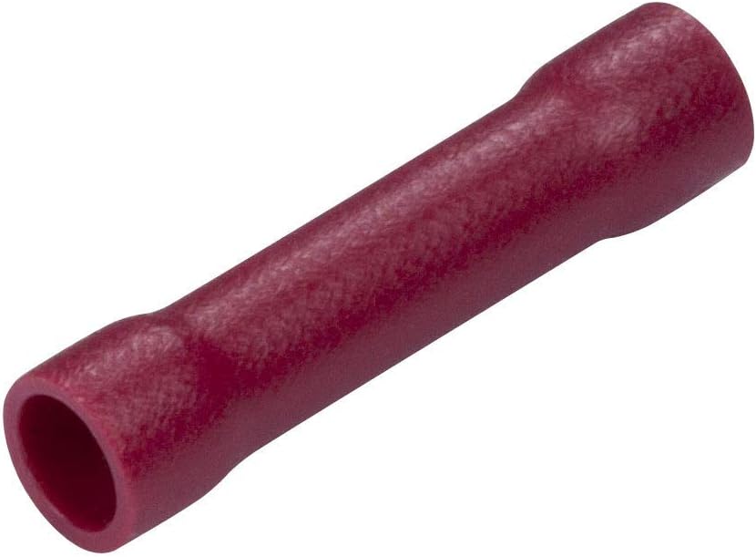 GTSE 100 Pack of Red Butt Connectors - 3.3mm - Premium Pre-insulated Crimp Terminals
