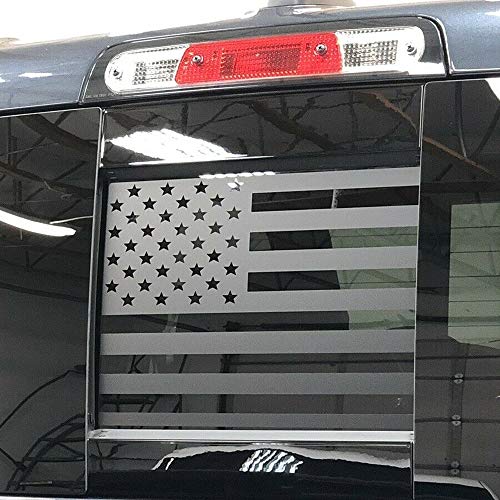 XPLORE OFFROAD American Flag Truck Middle Window Decals Matte Black