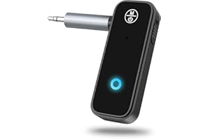 KeeKit Bluetooth 5.0 Receiver, AUX Bluetooth Adapter for Car, Home Stereo, Long Battery Life, Supports Hands Calls for Car, Headphones, Speakers
