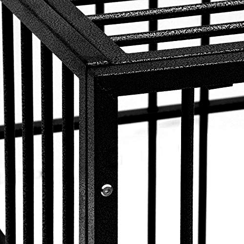 Lovinland 42" Heavy Duty Dog Cage Crate Kennel Metal Pet Playpen Portable with Tray Black