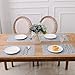 Placemats,Placemats for Dining Table,Heat-Resistant Placemats, Stain Resistant Washable PVC Table Mats,Kitchen Table mats (4, Smoky Grey)