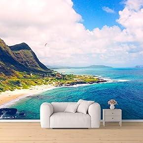 Wall Mural Romantic Beach Removable Wallpaper Wall Sticker for Bedroom Living Room - 66x96 inches