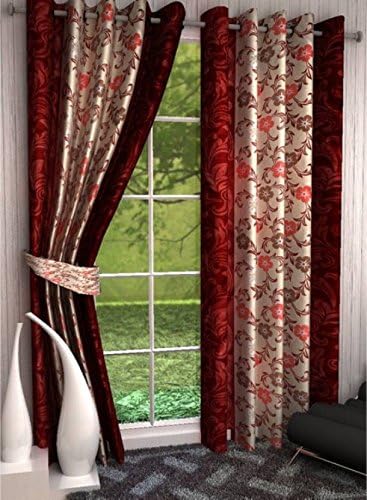 Saawaan Printed Window Curtain 5 Feet Pack of 2 Curtains