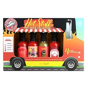 Modern Gourmet Foods, Foodtruck Hete Pepersaus Set met 4 Hete Saus Smaken