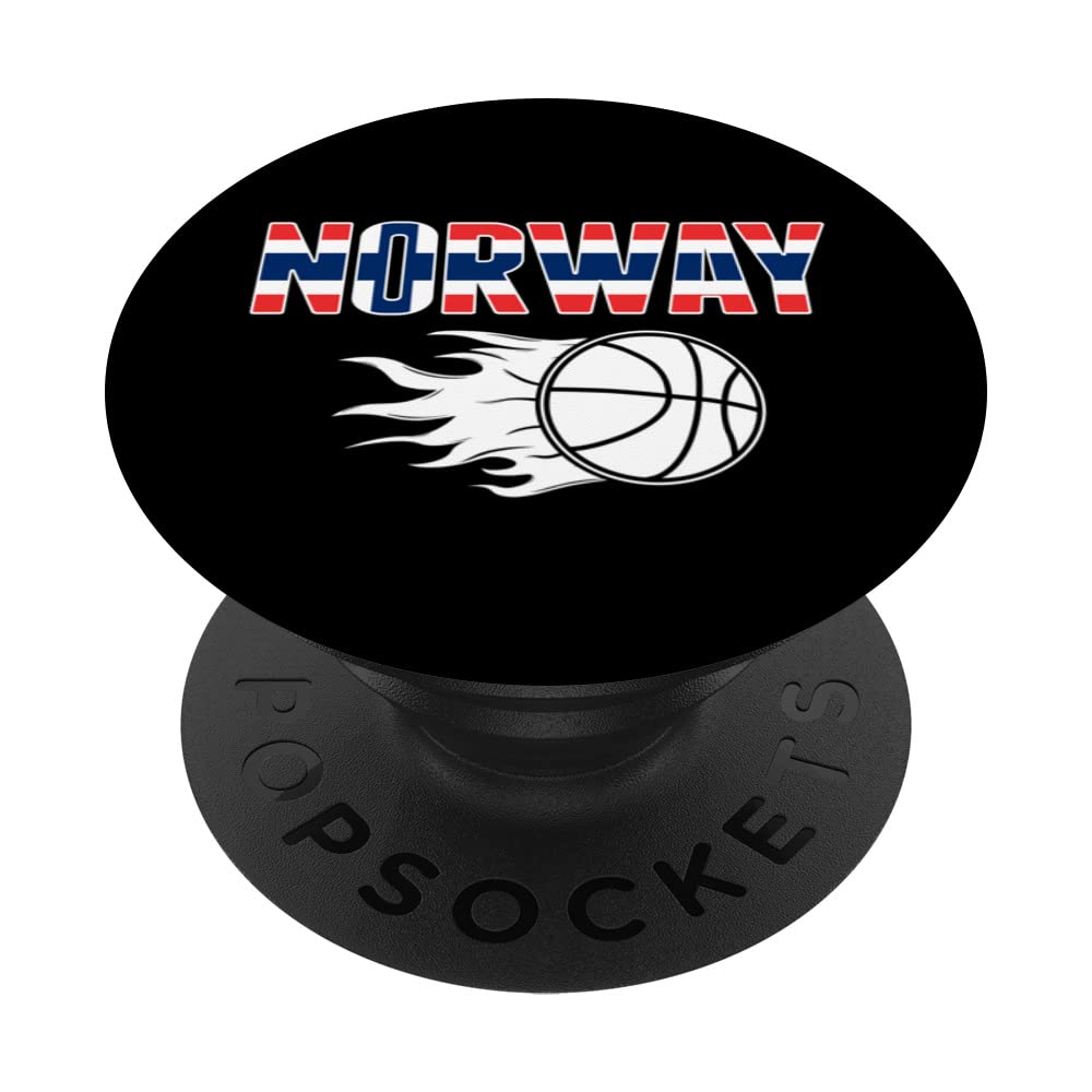 Proud Norway Basketball Fans Jersey - Norwegian Flag Sports PopSockets Swappable PopGrip