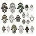 iloveDIYbeads 38pcs Craft Supplies Antique Silver Bronze Hamsa Hand of Fatima Symbol Charms Pendants for Crafting, Jewelry Findings Making Accessory for DIY Necklace Bracelet (M141)