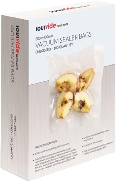 SousVideTools Vacuum Sealer Bags Pack 100 30cm x 40cm Embossed