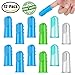CAM-ULATA Dog Cat Toothbrush Finger 12pcs Set Dental Hygiene Brushes Food Safety Soft Silicone Colorful Dental Care Pet Finger Toothbrush for Puppy Doggy Small Dog