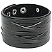 Tundra Jewelry The Most Comfortable Genuine Leather Braided Cuff Bracelet, Black Braided