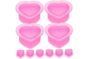 100 pcs Pink Silicone Heart-Shaped Tattoo Ink Cups Thick Ink Pigment Holders Small Tattooing Supplies. Heat-Resistant Pigment