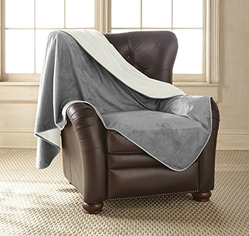 Mambe 100% Waterproof Silky Soft Throw for Dogs, Cats, and People (Large 60″x 84″, Buff-Dove) Made in The USA