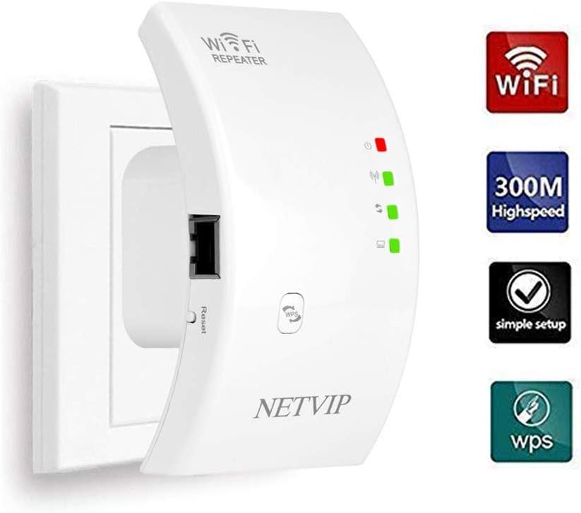 WiFi Range Extender Signal Booster 300mbps Wireless Repeater with Internal Antennas for Boosted Internet, 360 Degree Full Coverage Extender Booster, Easy Set-Up Comply with 802.11 b/g/n for Any Router