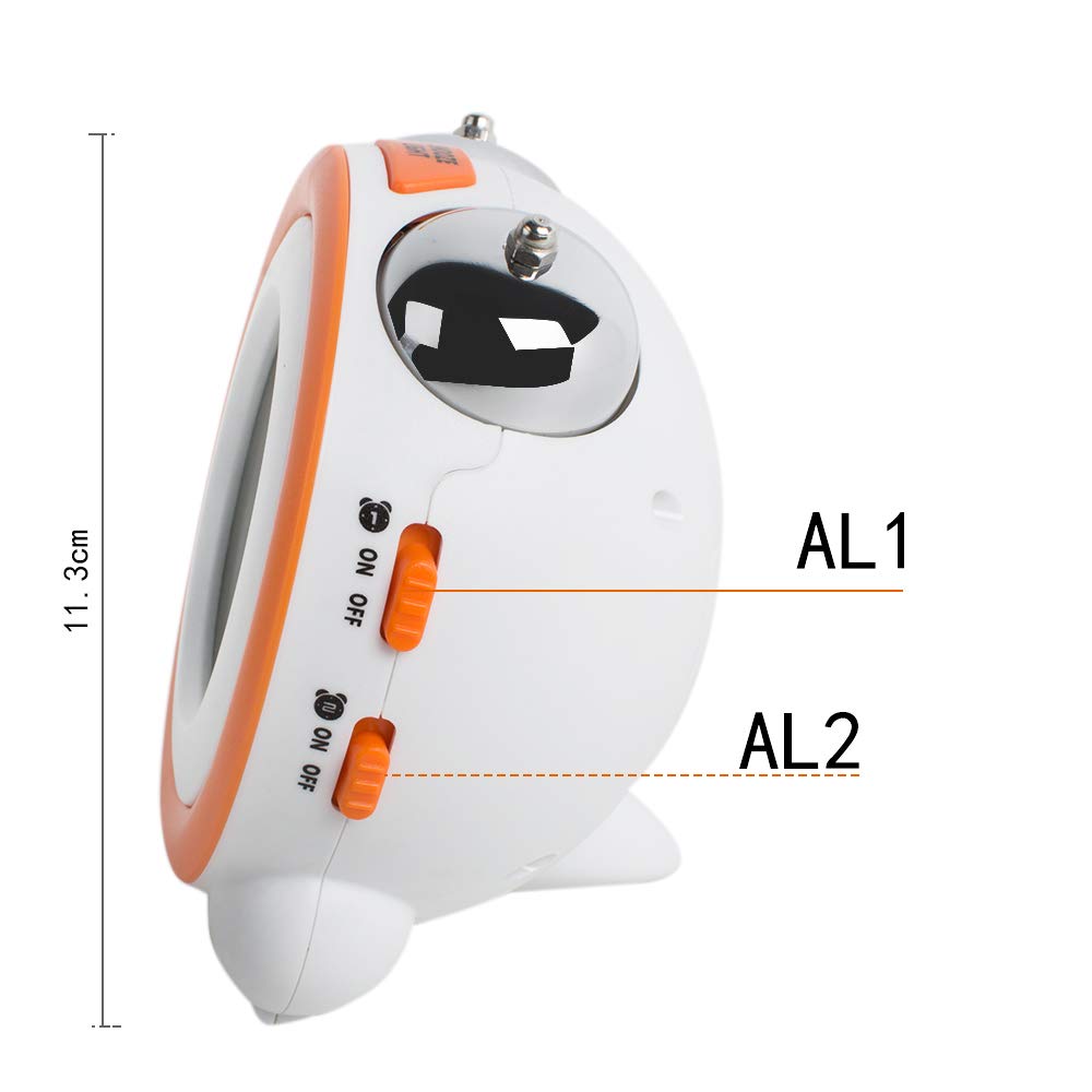 Lolicute Stay-In-Bed Light Clock, Kids Alarm Clock，Double Bell Alarm Clock With Snooze for Kids, Students，Teaches Child When Ok-to Wake Up (Orange)