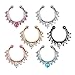 Septum Fake Nose Ring Jewelry,Women Girls Septum Ring Faux Nose Rings Non-Piercing Jewelry Clip On Clicker (6 PCS)