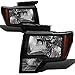 Auto Dynasty Headlight Assembly Compatible with 2009 2010 2011 2012 2013 2014 Ford F150 12th Gen, Headlamps Replacement with Signal Lights, Driver and Passenger Side, Black Housing Amber Corner