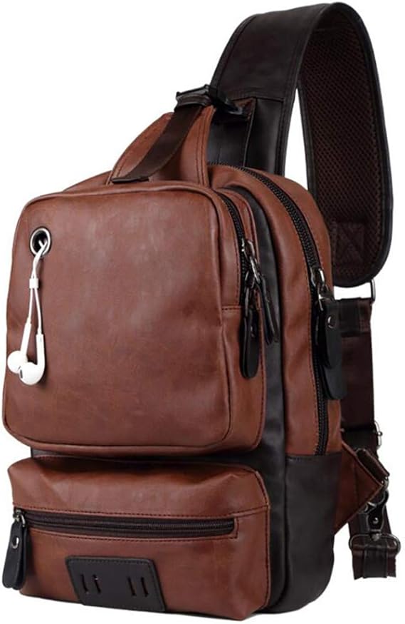 Airlove Men’s Sling Bag Crossbody PU Leather Shoulder