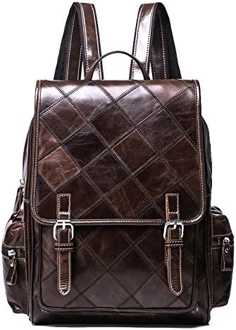 VM FASHION KISS Zipper&hasp Casual Crazy Horse Genuine Leather Backpack vintage Bag
