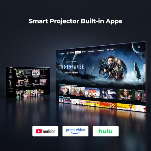Mini Projector Portable 2026 Upgraded Built in Apps Android 14, 26000 Lux 1080P Supported 180° Rotation & Auto Keystone, Outdoor Compatible with Windows/iOS/Android/HDMI/USB