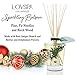 LOVSPA Sparkling Balsam Reed Diffuser Oil Set - Christmas Tree Scent with Pine, Fir Needles, Birch Wood and Amber - Natural Essential Oils and Real Botanicals - Beautiful Holiday Decor - 4.5 Ounces