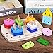ATDAWN Wooden Educational Toys, Wooden Shape Color Sorting, Preschool Stacking Blocks, Toddler Puzzles Toys for Boys and Girls (Style 1)